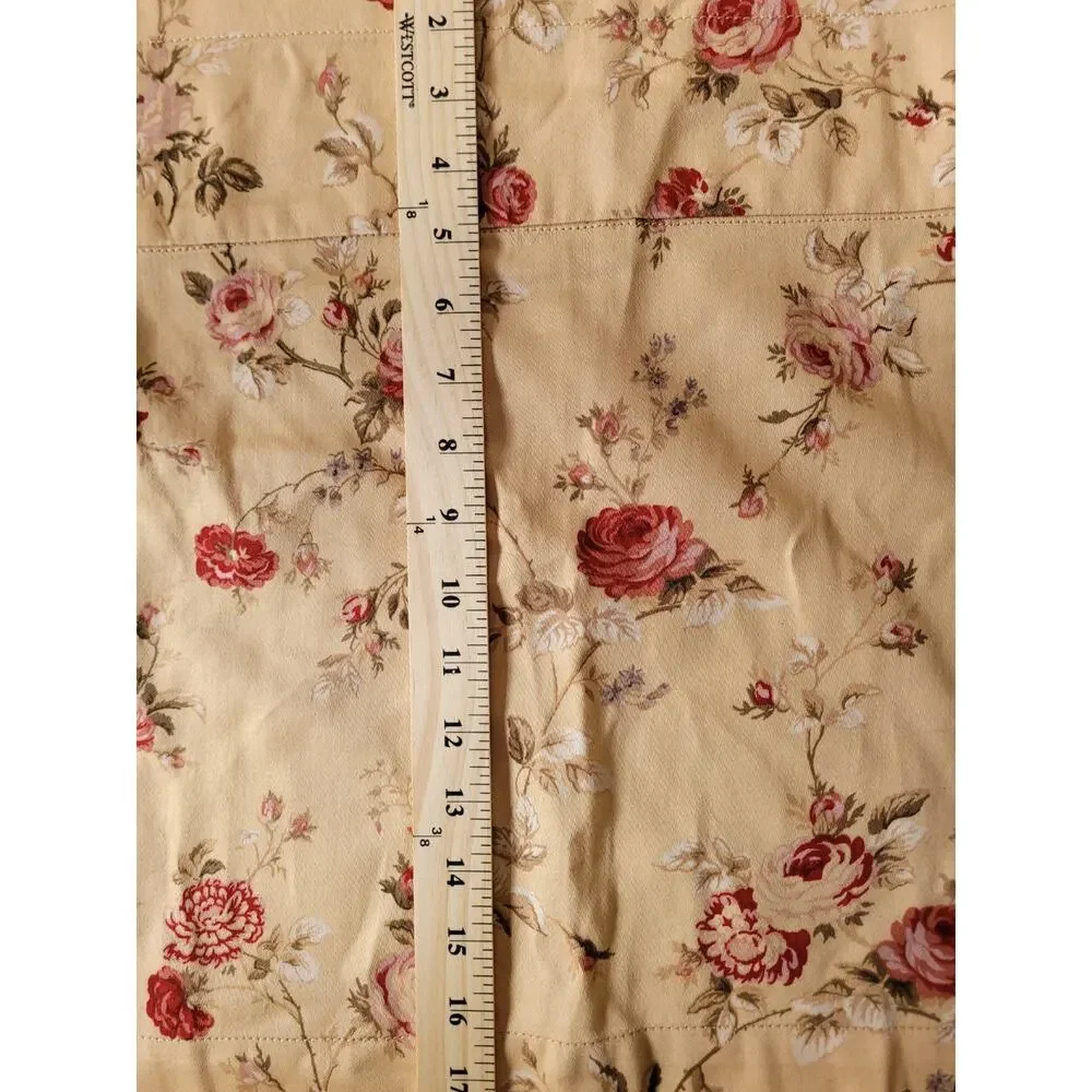 Vintage Waverly Home Rose Floral Ballon Valence Curtain 28x36